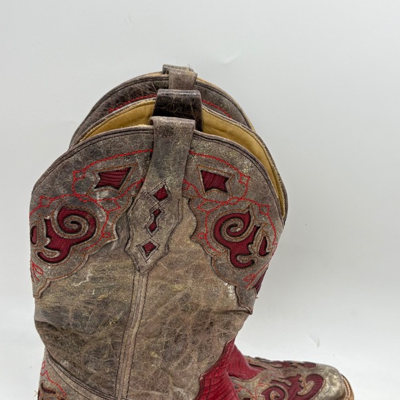 Corral Red and Brown Heeled Western Boots - Picture 2 of 11